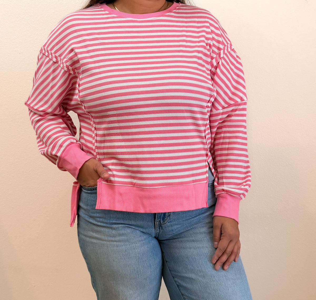 Pink stripe long sleeve